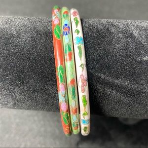 Cloisonné Bangle Bracelet Set (3)